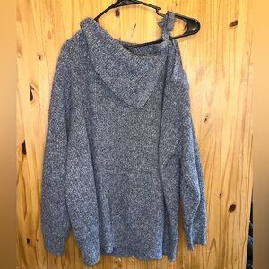 Lane Bryant Charcoal Knit One Cold Shoulder Sweater